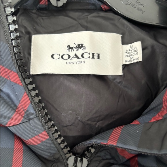 Coach Quilted -fur plaid Vest new Size medium - Picture 7 of 12